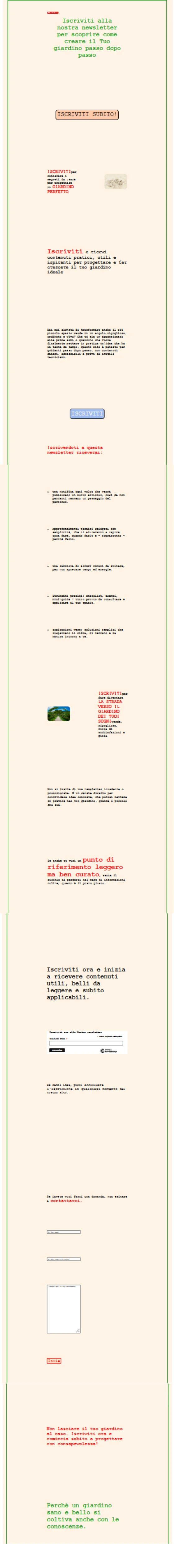 Screenshot della Landing Page Promo Service
